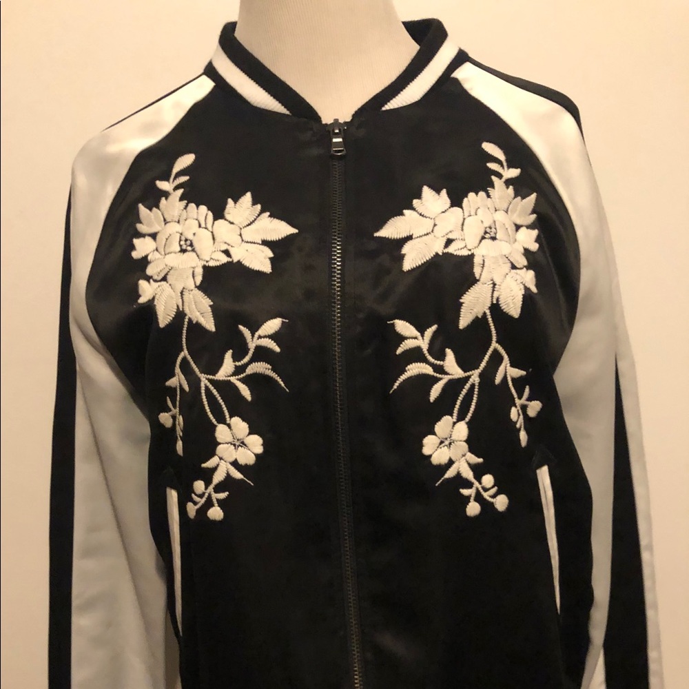 Black and white bomber jacket